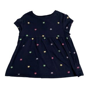 🩵4/$20 — Gap organic cotton Star Patterned Navy Blue Top